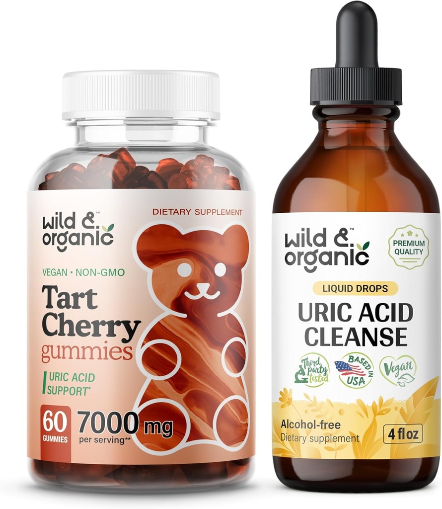 Άγρια & οργανικά ταρτάκια Cherry Gummies & Uric Acid Cleanse 4 fl oz
