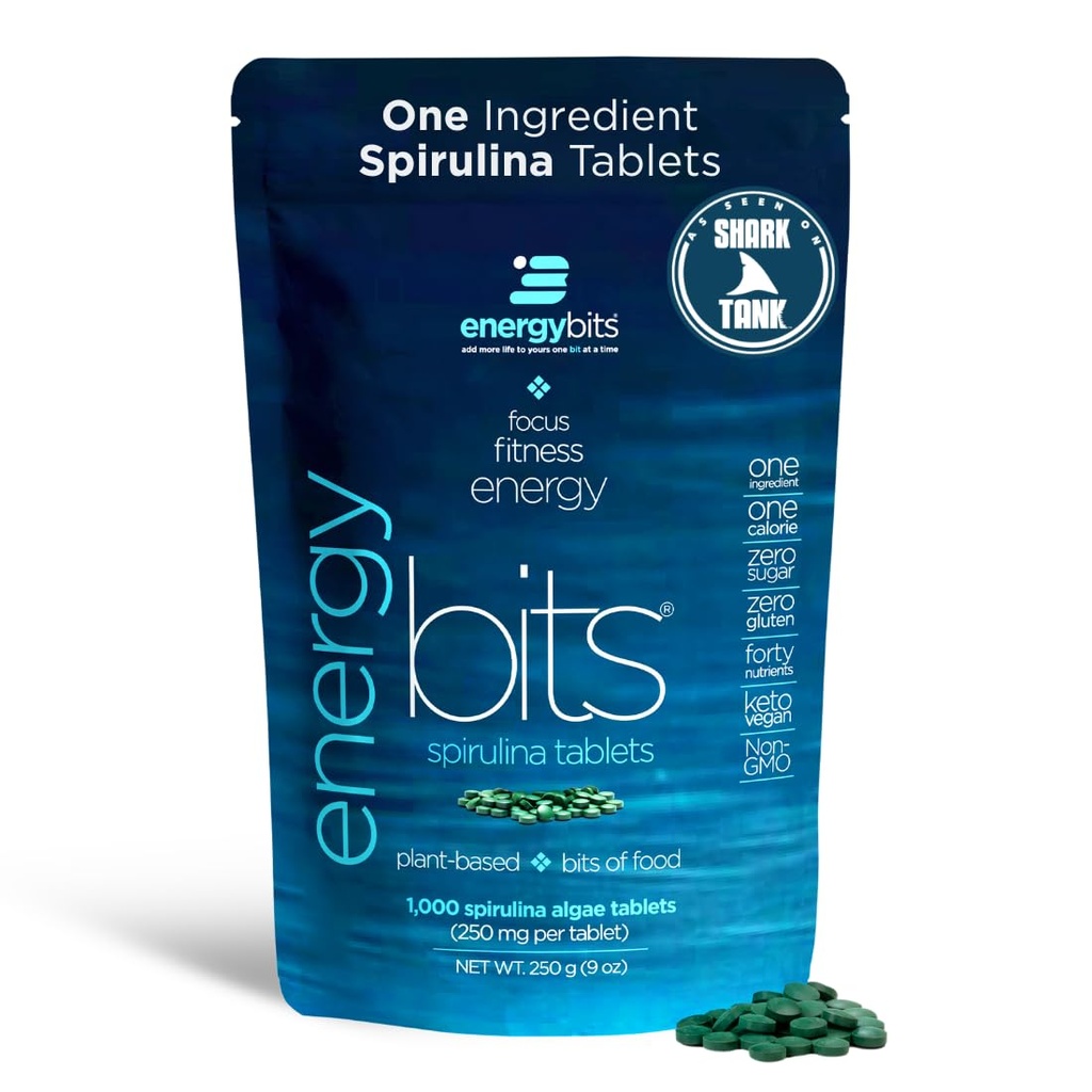 ENERJİ - Organik Spirulina Tabletleri - Plant-Based Algae Superfood - Focus, Fitness, Enerji - Bitki Protein - Gluten Free - Collagen, B12, Omega 3 - Keto & Vegan - 1000 Algae Tabletleri - Odaklı Algae