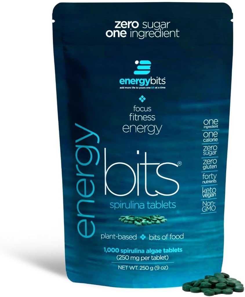ENERJİ - Organik Spirulina Tabletleri - Plant-Based Algae Superfood - Focus, Fitness, Enerji - Bitki Protein - Gluten Free - Collagen, B12, Omega 3 - Keto & Vegan - 1000 Algae Tabletleri - Odaklı Algae