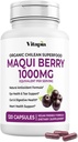 Vitapia Maqui Berry 1000 mg - Maqui Berry Toz Supplement - Vegan Dostu, Non-GMO ve Gluten-Free - 120 Veggie Capsules