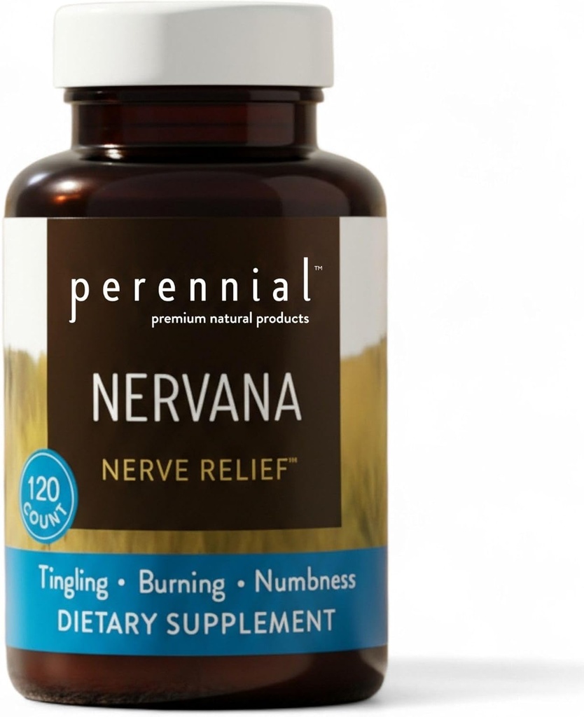 Perennial Nervana – Herbal Nerve Support & Mood Balance Formula | Plant-Based Mix with Lavender, Passionflower, Corydalis, Lobelia & Prickly Ash Bark | 120 Vegetarian Capsules | 40-Day Supply