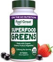Büyük Vitaminler Süper Yeşiller Tabletler | Organik Yeşiller, Meyveler ve Veggies Supplement | Meyve ve Veggie Supplement Kale, Spinach Extract, Green Onion ve 60 Tabletler