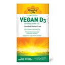 Country Life Vegan D3 5000 IU – Plant-Derived Vitamin D3 From Lichen – Yüksek Potency Immune & Bone Support – sertifikalı Vegan, Gluten-Free, Non-GMO – 60 Softgels