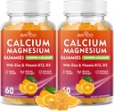 2 Συσκευασία Ασβέστιο Gummies 1000mg με βιταμίνη D3 K2 & B Complex, Κάλιο, Ασβέστιο Μαγνήσιο Ψευδάργυρος Gummies για οστά, μύες, Mood και ανοσία - Πορτοκαλί Γεύση 120 Gummies