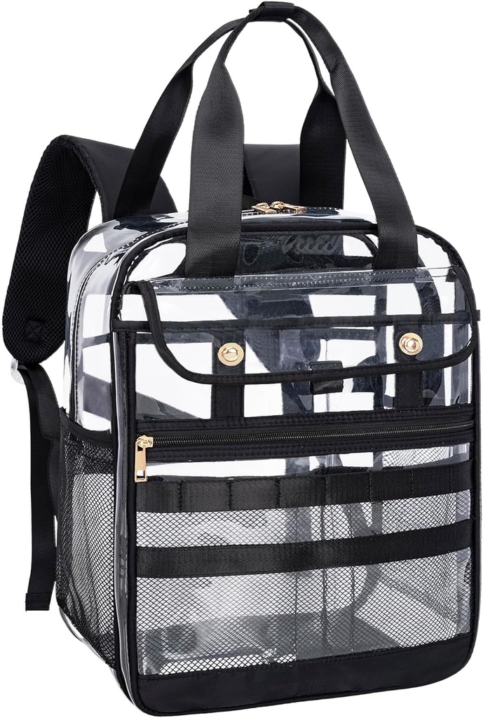 Clear PVC Mix, Work & Travel (Black) için büyük Multi-pocket