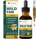 Wild Yam Root Extract Drops, Women's Supplement with Fenugreek & Mother, Menopause Relief & PMS Support için Herb'i kınadı. Fenogreco y Ñame Salvaje para la Menopausia. 2oz