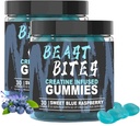 DYALE Beast Bites Tinatine Bites - 5g Kretine Monohidrat - No Sugar or Yapay Renkler - Low-Calorie, Vegan & Halal - Blue Rraj Flavor - 30 Gummies (2parça)