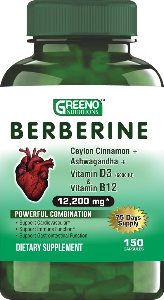 Ceylon Cinnamon Ashwagandha Vitamin D13 + Vitamin B12 Immune Heart Support - 75 Days Supply -150 Kont (kırda 1)