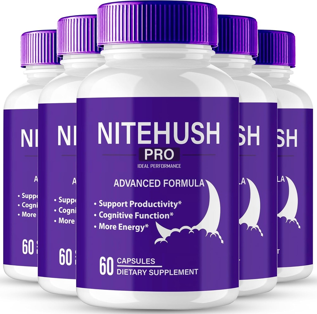 Nite Hush Pro Brain Supplements for Memory and Focus Capsule Capsules, NiteHush Advanced Formula Brain Health Support - En Güçlü Nootropics NiteHushPro All Natural Support Pills Yorumlar (5 Pack)