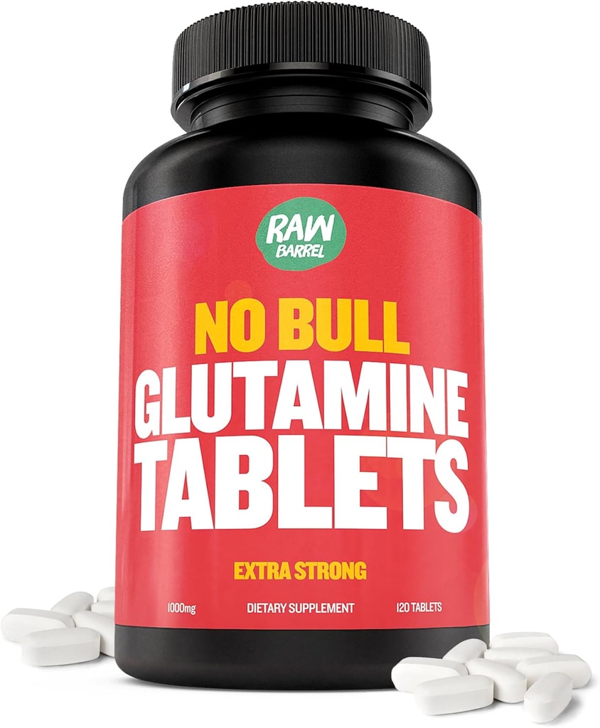 "No Bull" L-Glutamine Tabletleri, Pure L Glutamine Pills, Non GMO, L Glutamine Supplement, Doğal Vegan, Vejetaryen Dostu ve Gluten Free, 1000 mg
