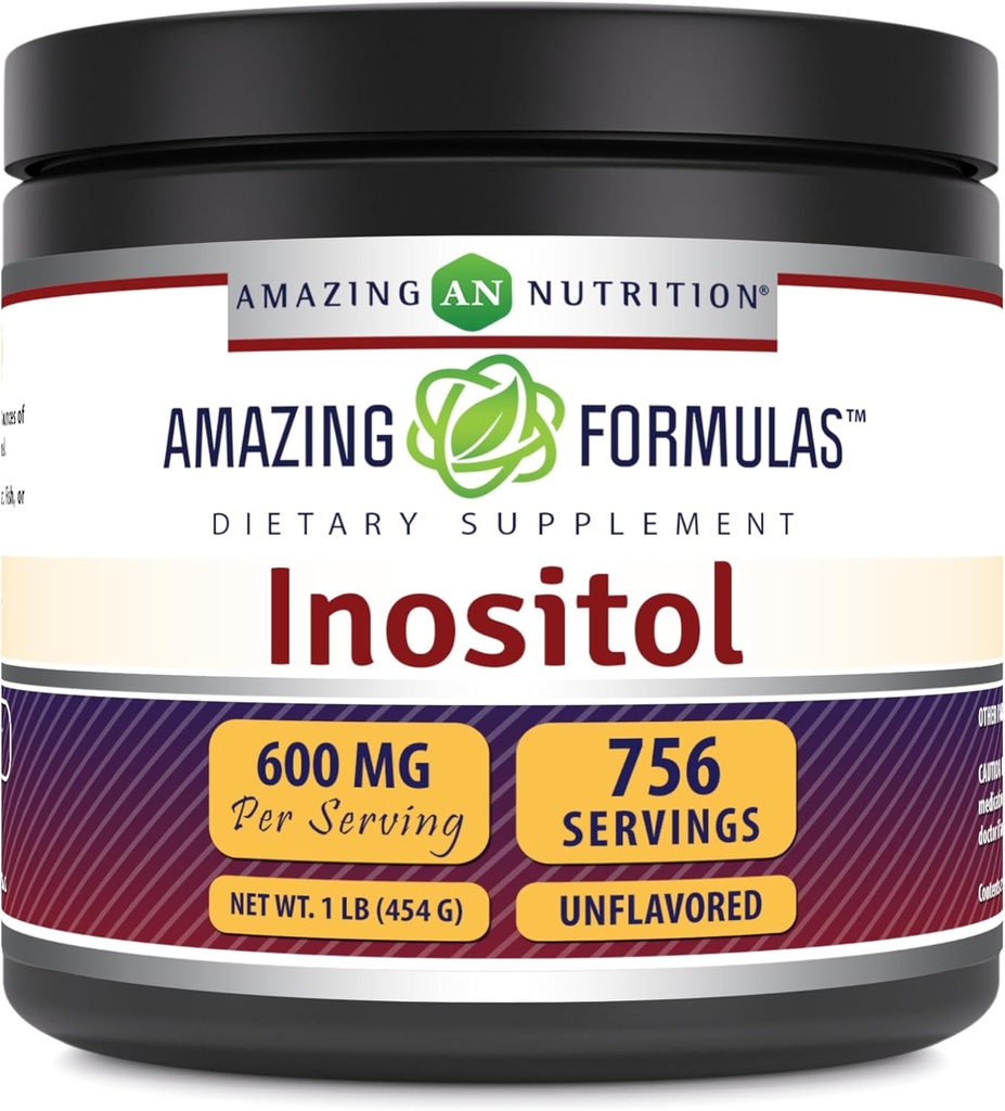 Amazing Formulas Inositol Toz Supplement | hizmet başına 600 Mg | Unflavored | 1 Lb (454 Grams) | Non-GMO | Gluten-Free | Made in USA