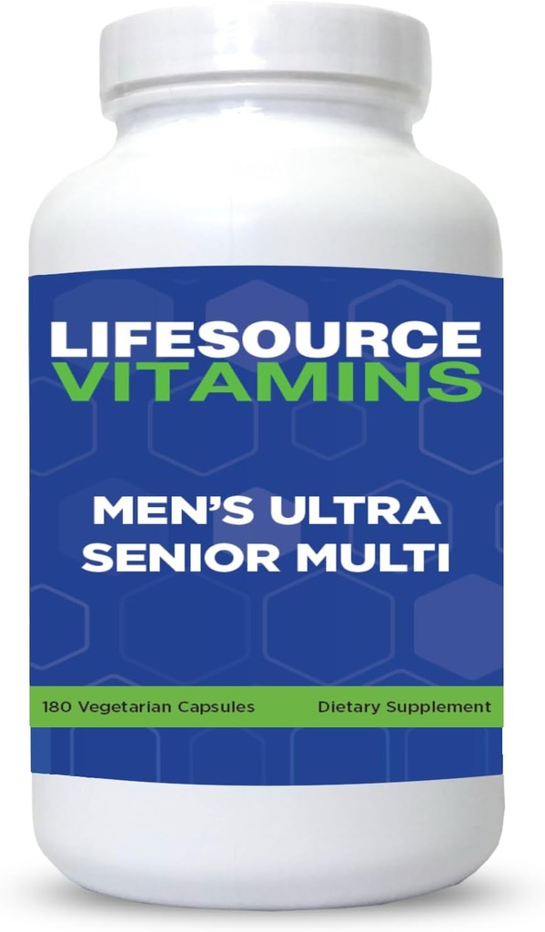 LifeSource Βιταμίνες Άνδρες Senior Multi - Χορτοφαγικά - Ένα πλήρες Multi για άνδρες 50 yrs και πάνω από - 180 κάψουλες- 60 ημέρες προσφοράς