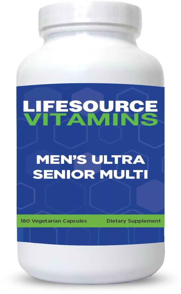 LifeSource Βιταμίνες Άνδρες Senior Multi - Χορτοφαγικά - Ένα πλήρες Multi για άνδρες 50 yrs και πάνω από - 180 κάψουλες- 60 ημέρες προσφοράς