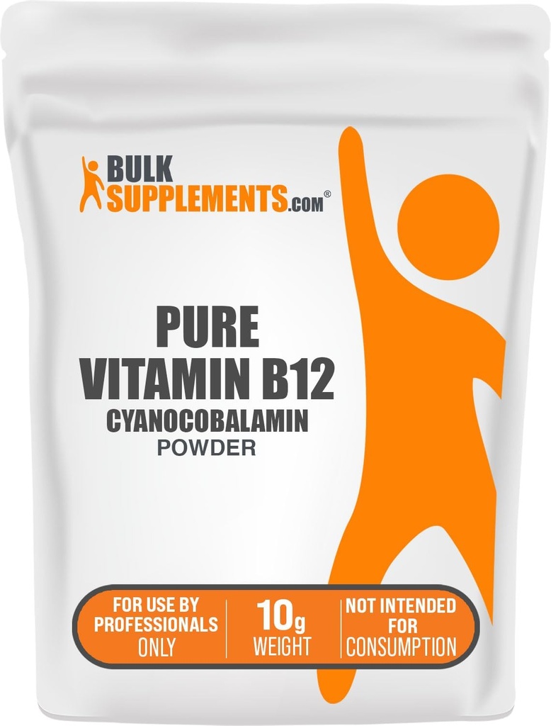 BulkSupplements.com Pure Cyanocobalamin (Vitamin B12) Toz - B 12 Vitamin - B12 Vitamini - Vegan Vitamin - B12 Cyanocobalamin - B12 Tamam - Enerji Vitaminleri (10 Grams - 0.35 oz)