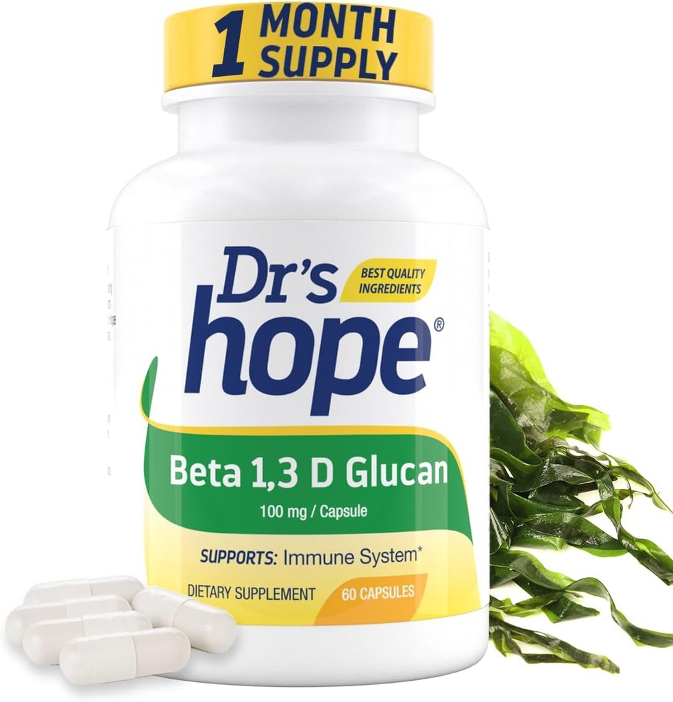 Beta 1.3D Glucan 200 mg 60 Veggie Capsules - Immune Wellness - Temiz Formula Supplement - 2 Capsules /Day, 1-Month Supply - Made in the USA