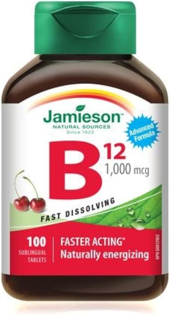 Jamieson Vitamin B12 Mekotik Tabletler, 1.000 mcg, 100 altlı Tabletler