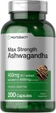 Horbäach Ashwagandha Supplement | Max Strength | 200 Capsules | for Women and Men | Non-GMO, Gluten Free