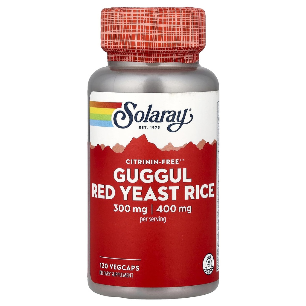 Solaray - Guggul & Red Yeast Rice, 120 kapsül
