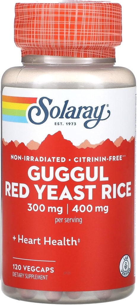 Solaray - Guggul & Red Yeast Rice, 120 kapsül