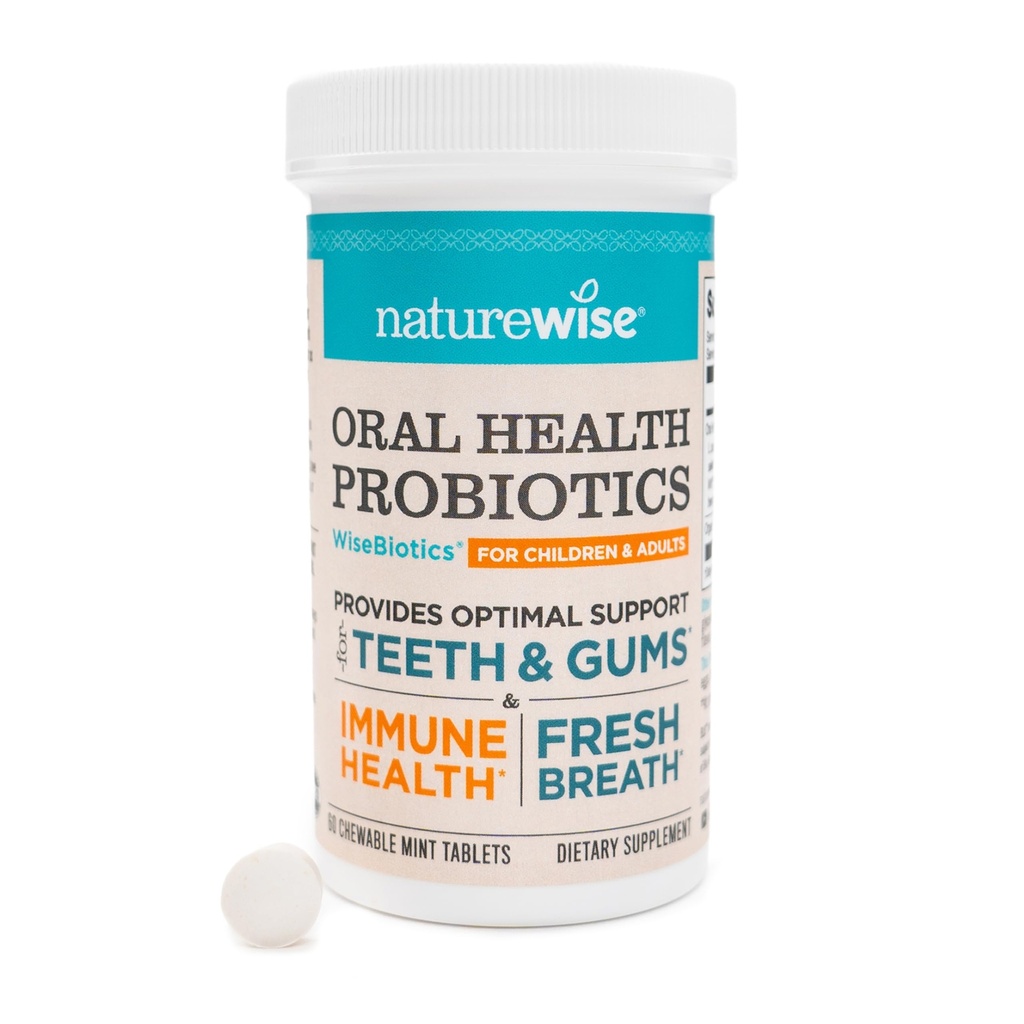 NatureWise Oral Probiyotiks for Mouth Bad Breath - Chewable Sugar-Free Mint - Lactobacillus reuteri Chewable - Oral Probiyotiks For Kids & Yetişkinler - Non-GMO USAd - 50 Count[50-Day Supply]