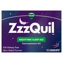 ZzzQuil, Nighttime Sleep Aid LiquiCaps, 25 mg Diphenhydramine HCl, No.1 Sleep-Aid Brand, Non-Habit Form, Fall Asleep Fast, 12 Count