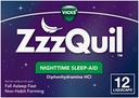 ZzzQuil, Nighttime Sleep Aid LiquiCaps, 25 mg Diphenhydramine HCl, No.1 Sleep-Aid Brand, Non-Habit Form, Fall Asleep Fast, 12 Count