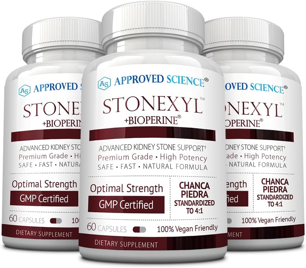 Onaylanmış Bilim Stonexyl - Kidney Stones için herbal Destek - 180 Capsules - Chanca Piedra - High Abors - 3 Ay Supply - Vegan