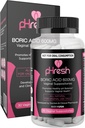 pHresh Boric Acid Υποθεσίες για γυναίκες, Υποθετικά για τη χρήση Odor, Φυσική Γυναικεία Φροντίδα Υποστηρίζει Κολπική Υγεία & Προάγει Υγιεινή ισορροπία pH - Made in USA