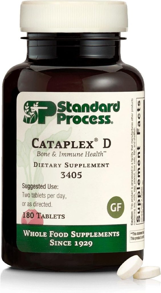 Standart Süreç Cataplex D - Immune Function, Bone Mechanic & Mineral Abors - Immune Health Supplement with Vitamins A & D - Gluten-Free, Non-Dairy & Non-Soy - 360 Tabletler