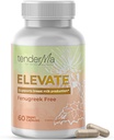 Elevate – Fenugreek-Free Lactation Supplement with Organic Goat's Rue, Lion's Mane, Butle & Brewer's Yeast – Vegan, Non-GMO Herbal Emzirme Desteği – 60 Capsules