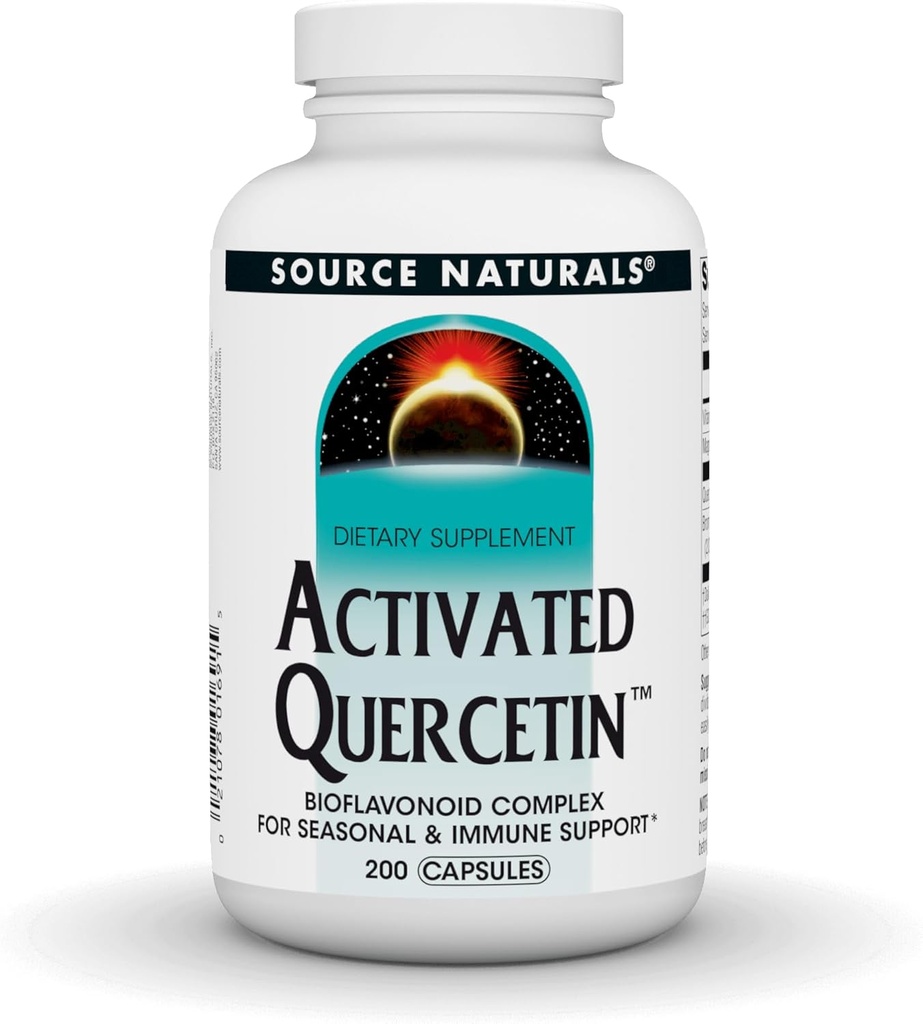 Source Naturals Aktif Quercetin, Bioflavano Kompleksi, for Mevsim & Immune Support* - 200 Capsules