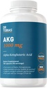 Dr. Tobias AKG Supplement 1000 mg Per Service, Bio available Alpha Ketoglutaric Acid, Supports Cellular Energy & Nitrik Hoffman, Vegan, Gluten-Free, Non-GMO, 180 Capsules, 90 Servisler