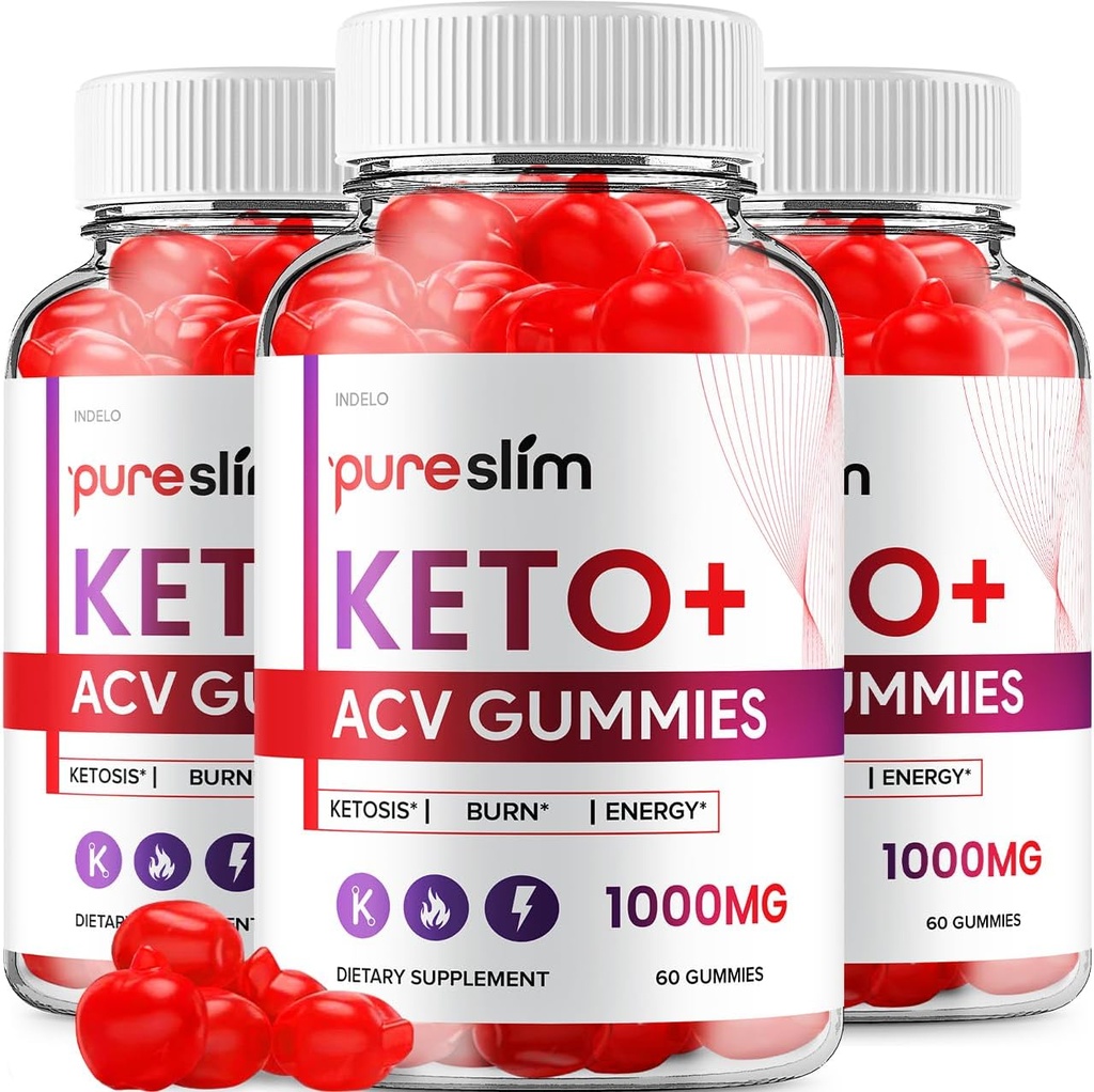 (3 Pack) Pure Slim Keto ACV Gummies - Gelişmiş Formula PureSlim Keto Plus ACV Gummies Apple Cider Vinegar Pure ACV Gummies Diyetary Supplement Yorumlar Men Women (180 Gummies)