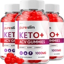 (3 Pack) Pure Slim Keto ACV Gummies - Gelişmiş Formula PureSlim Keto Plus ACV Gummies Apple Cider Vinegar Pure ACV Gummies Diyetary Supplement Yorumlar Men Women (180 Gummies)
