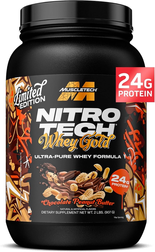 KasTech Whey proteini Toz (Chocolate Peanut Butter, 2LB) - Lean Muscle & Fast Recovery için Parlak Saçlı Mix - 24g of Whey Gold protein for Women & Men - Gluten-Free