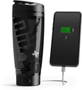 Promixx Şarj Shaker Şişe (MiiXR+ Edition) | Tamam Storage ve Easy-to-te Tritan Kupası (20oz | Stealth Black) ile Device-charging Vortex Mixer