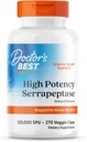 Doktorlar Best High Potency Serrapeptase, Supports Sinus Health, Non-GMO, Vegan 270 Veggie Caps