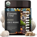 Lions Mane Συμπληρώματα κάψουλες, Mane Mushroom συμπλήρωμα για τη μνήμη, Focus & Mood υποστήριξη, Adaptogen Λειτουργικό Mushrooms Extract - 100% USDA Organic, Vegan- Γυάλινο Βαζάκι, 120 Caps, 2 Μήνες προσφοράς