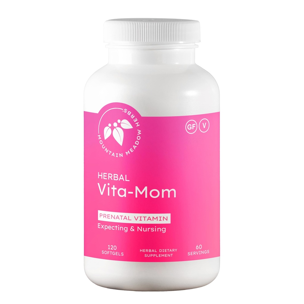 Mountain Meadow Herbs Vita-MOM Prenatal Vitaminleri - Folic Acid, Iron, Multivitamins & Organik Herbs - 120 Softgels (2-Month Supply)