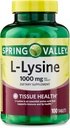 L-Lysine 1000 mg Tabletleri - Immune Support, Collagen Formasyon ve Skin Health - Yüksek Lisans Lysine Supplement, 100, Count Gluten-Free (Pack of 1)