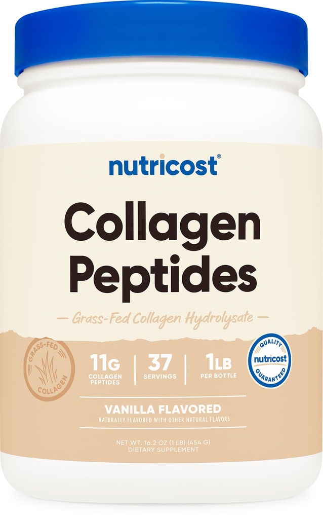 Nutricost Collagen Hydro Toz 1LB (454 G) (Vanilla) - Grass Fed Bovine Collagen Hydrolysate