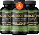 Διατροφή Gade Quercetin με βιταμίνη C, ψευδάργυρος & Stinging Νετλ - Νετλ Quercetin - Quercetin 500mg - Quercetin με Bromelain - ψευδάργυρος Quercetin + Βιταμίνη D3-360 Veggie Caps - 6 Μήνες Προσφορά