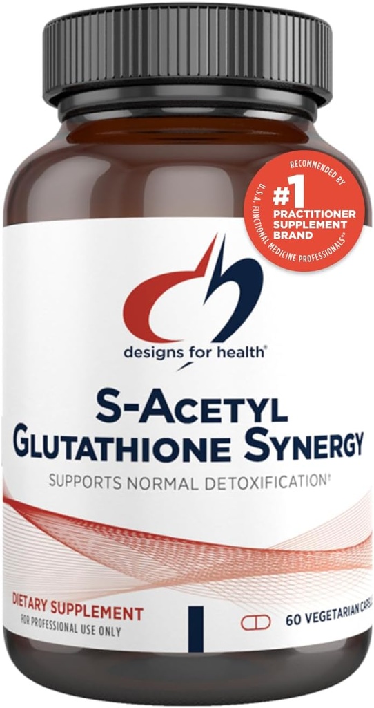 Σχέδια για την Υγεία S-Acetyl Glutathione Synergy - 200mg S-A-GSH με NAC + Βιταμίνη B6 - Συμπλήρωμα αντιοξειδωτικών μη ΓΤΟ για την υποστήριξη της φυσιολογικής αποτοξίνωσης (60 κάψουλες)