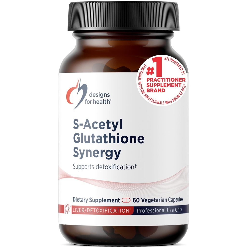 Σχέδια για την Υγεία S-Acetyl Glutathione Synergy - 200mg S-A-GSH με NAC + Βιταμίνη B6 - Συμπλήρωμα αντιοξειδωτικών μη ΓΤΟ για την υποστήριξη της φυσιολογικής αποτοξίνωσης (60 κάψουλες)