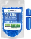 XPRS Nutra Boyutu 5 Boş Kapsüller - 100 Kont Çok Küçük Boş Gelatin Capsules - Pills DIY Capsule - Do-It- Yourself Vitamin Supplements (Mavi)
