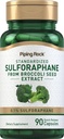 Piping Rock Sulforaphane Supplement Capsules | 40006 | 90 Pills | Broccoli Tohum Ekstraksiyon | Non-GMO, Gluten Free