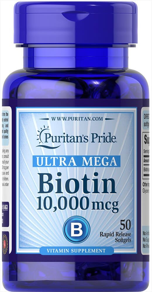 Υπερηφάνεια του Πουριτάν Ultra Mega Biotin 10000 McG 50 Count