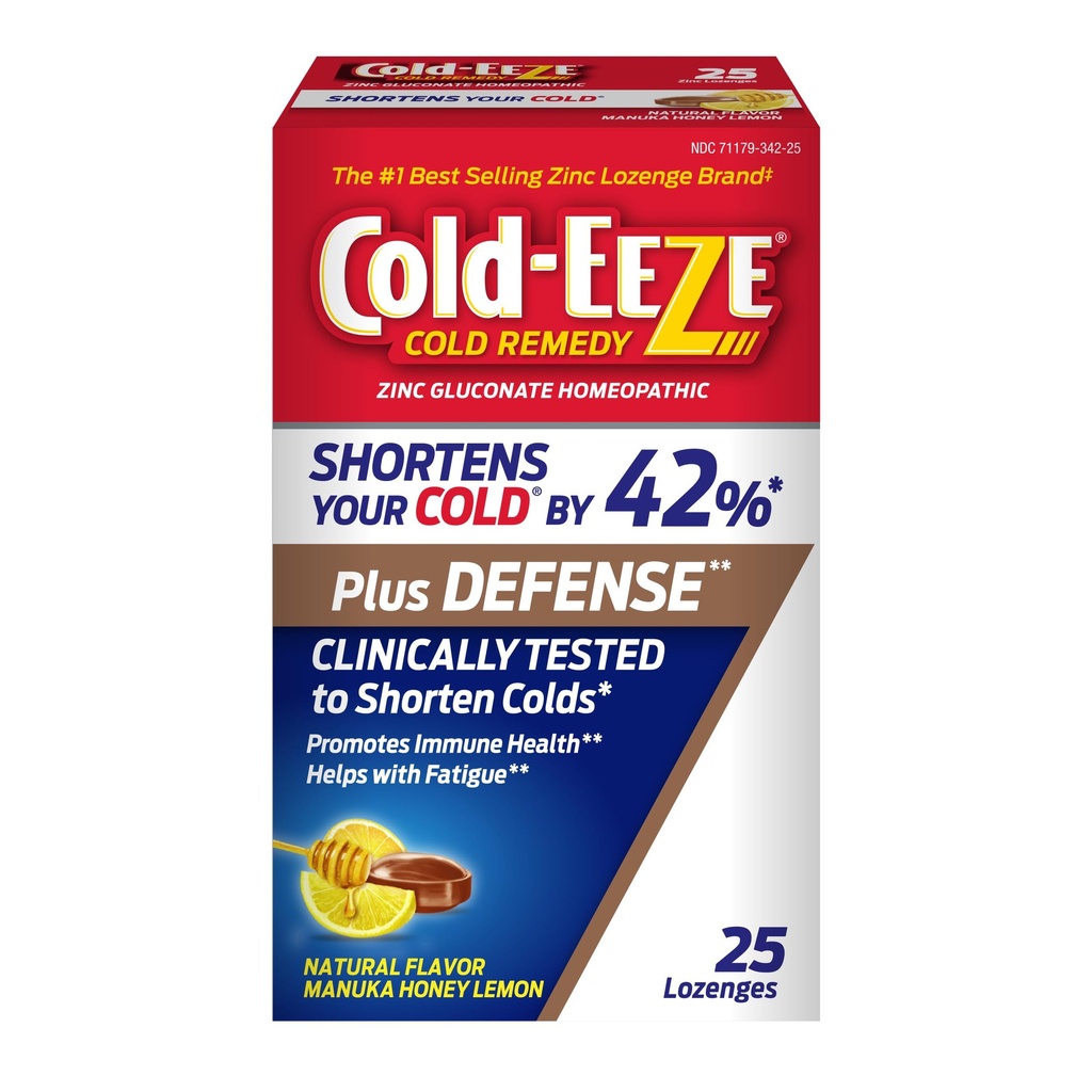 Ψυχρό-Eeze Plus Άμυνα Φυσικό Μανούκα Μέλι Λεμόνι Zinc Lozenges, Ομοιοπαθητική Ψυχρή Θεραπεία, Σύντομη κοινά ψυχρά συμπτώματα, Προάγει την Ανοσοποιητική Υγεία, Sambucus Nigra, Echinacea και Rose HIPS, 25 Ct.