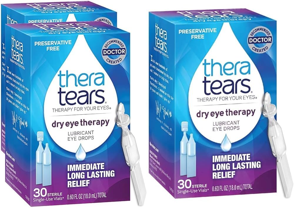 TheraTears Kuru Eye Therapy Eye Drops Preservative Free 30 Vials 2 Pack Kuru Eye Therapy Laneing Eye Drops Preservative Free 30 Single-Use Vials