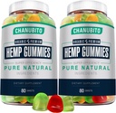 Hemp Gummies (2 Packs) Organik Hemp Supplement High Potency for Yetişkinler - Pure Hemp Oil Extract - Natural Edibles Gummy-Vegan, Non-GMO, Low Sugar